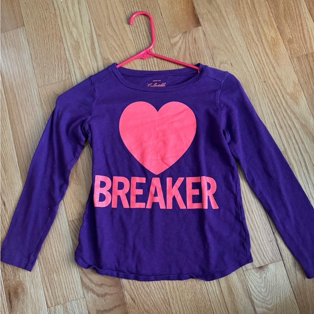 Crewcuts Collectible Purple Pink Heart Long Sleeve Tee